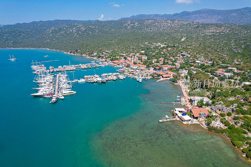 海上交通Kaleköy, Kekova。蓝色的航行。每日船之旅。游艇之旅。